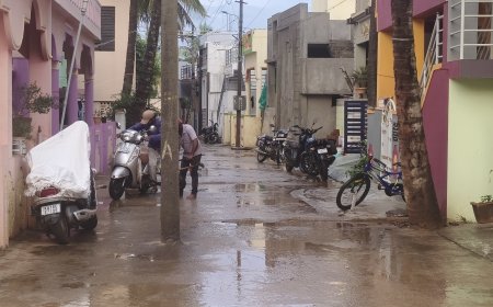 ಇಂದಿರಾ ಬಡಾವಣೆಯಲ್ಲಿ ನಡು ರಸ್ತೆಯಲ್ಲೇ ವಿದ್ಯುತ್ ಕಂಬ ಹೇಳೋರಿಲ್ಲ ಕೇಳೋರಿಲ್ಲ..!